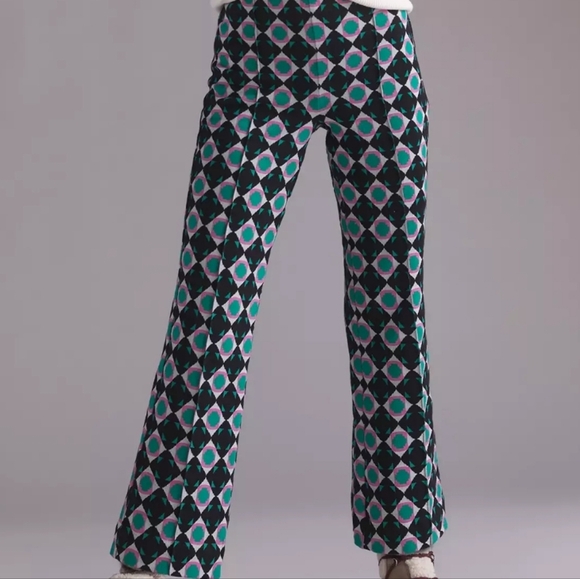 Anthropologie MAEVE The Margot Kick-Flare Cropped Pants In Geo Print. XS - Picture 3 of 14